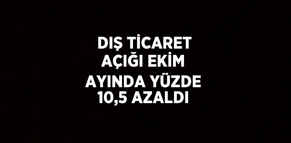 DIŞ TİCARET AÇIĞI EKİM AYINDA YÜZDE 10,5 AZALDI