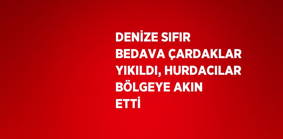 DENİZE SIFIR BEDAVA ÇARDAKLAR YIKILDI, HURDACILAR BÖLGEYE AKIN ETTİ