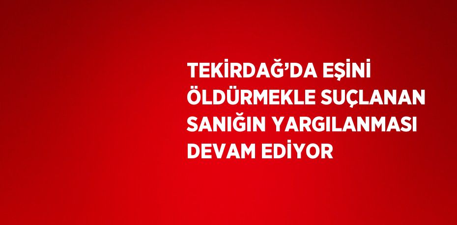 TEKİRDAĞ’DA EŞİNİ ÖLDÜRMEKLE SUÇLANAN SANIĞIN YARGILANMASI DEVAM EDİYOR