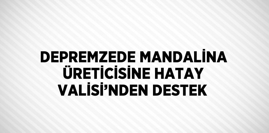 DEPREMZEDE MANDALİNA ÜRETİCİSİNE HATAY VALİSİ’NDEN DESTEK