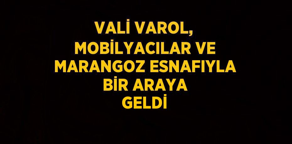 VALİ VAROL, MOBİLYACILAR VE MARANGOZ ESNAFIYLA BİR ARAYA GELDİ