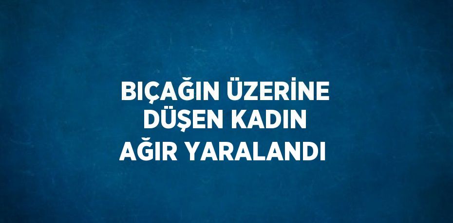 BIÇAĞIN ÜZERİNE DÜŞEN KADIN AĞIR YARALANDI