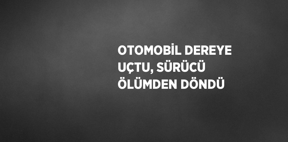 OTOMOBİL DEREYE UÇTU, SÜRÜCÜ ÖLÜMDEN DÖNDÜ