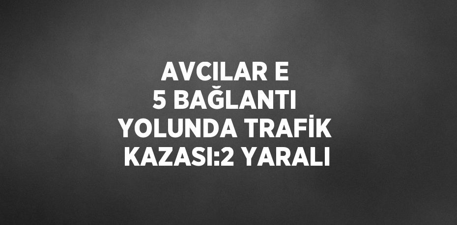 AVCILAR E 5 BAĞLANTI YOLUNDA TRAFİK KAZASI:2 YARALI