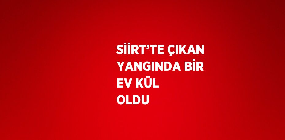 SİİRT’TE ÇIKAN YANGINDA BİR EV KÜL OLDU