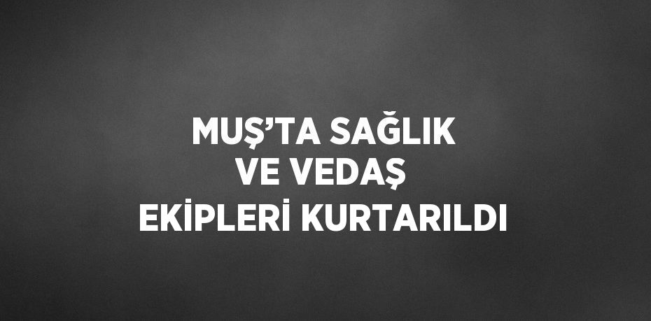 MUŞ’TA SAĞLIK VE VEDAŞ EKİPLERİ KURTARILDI