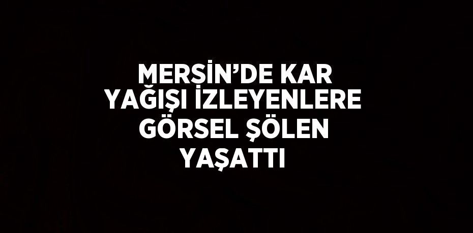 MERSİN’DE KAR YAĞIŞI İZLEYENLERE GÖRSEL ŞÖLEN YAŞATTI