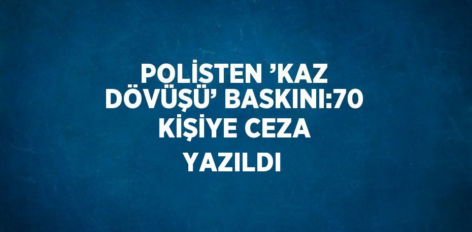 POLİSTEN ’KAZ DÖVÜŞÜ’ BASKINI:70 KİŞİYE CEZA YAZILDI