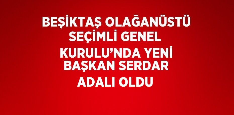 BEŞİKTAŞ OLAĞANÜSTÜ SEÇİMLİ GENEL KURULU’NDA YENİ BAŞKAN SERDAR ADALI OLDU