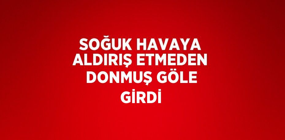 SOĞUK HAVAYA ALDIRIŞ ETMEDEN DONMUŞ GÖLE GİRDİ