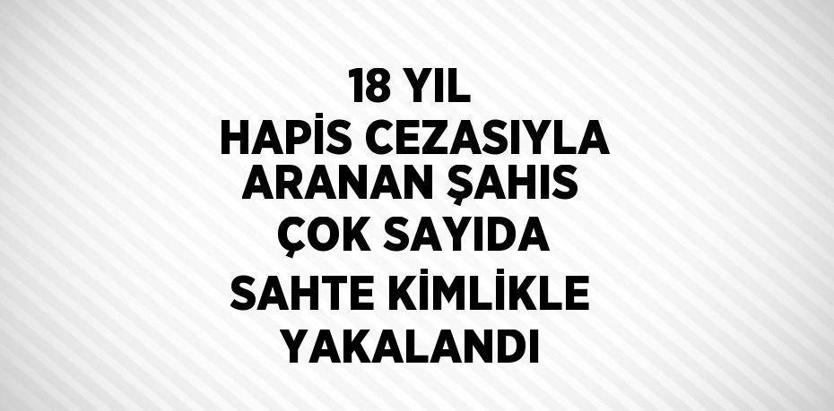 18 YIL HAPİS CEZASIYLA ARANAN ŞAHIS ÇOK SAYIDA SAHTE KİMLİKLE YAKALANDI