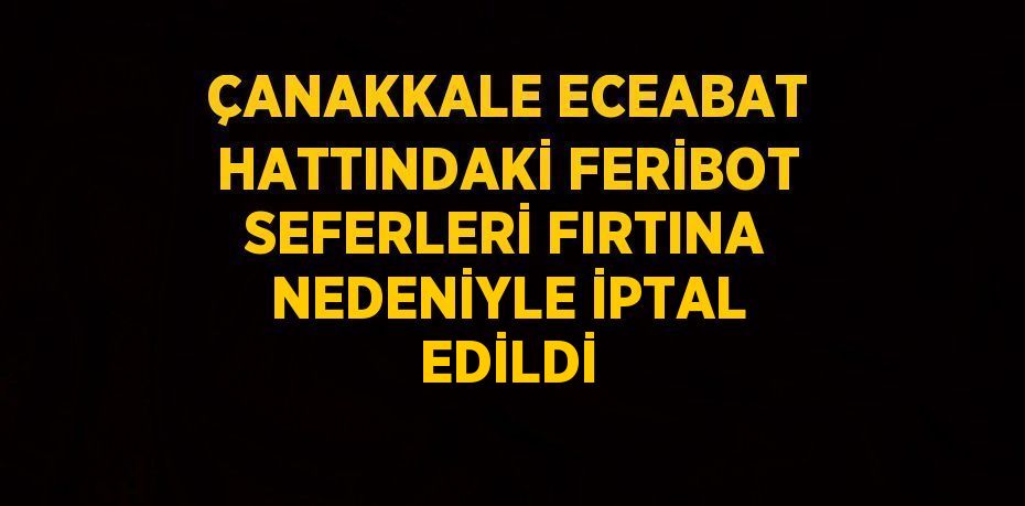 ÇANAKKALE ECEABAT HATTINDAKİ FERİBOT SEFERLERİ FIRTINA NEDENİYLE İPTAL EDİLDİ