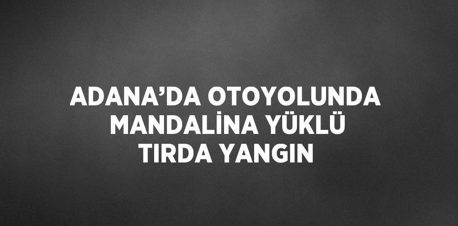 ADANA’DA OTOYOLUNDA MANDALİNA YÜKLÜ TIRDA YANGIN