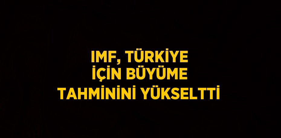 IMF, TÜRKİYE İÇİN BÜYÜME TAHMİNİNİ YÜKSELTTİ