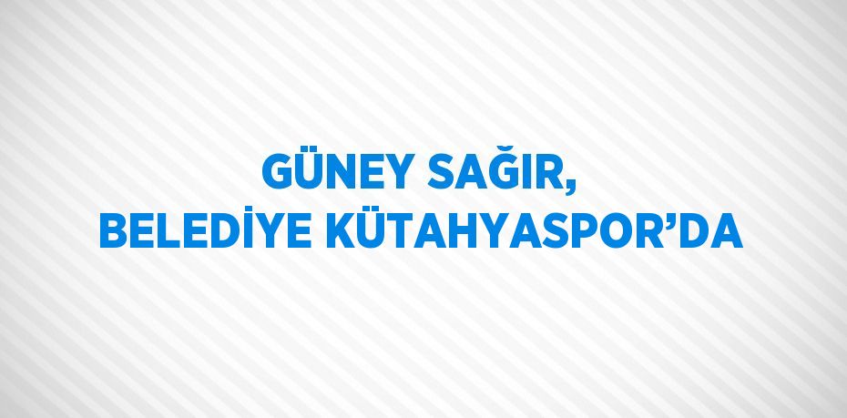 GÜNEY SAĞIR, BELEDİYE KÜTAHYASPOR’DA