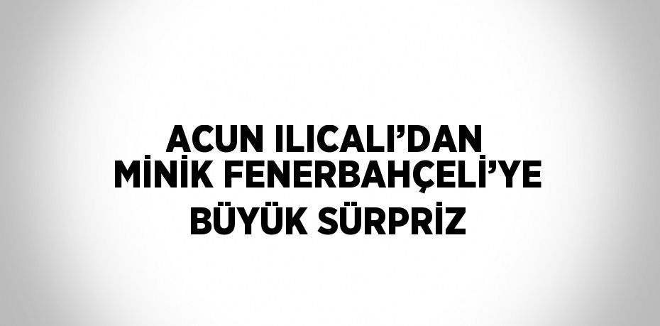 ACUN ILICALI’DAN MİNİK FENERBAHÇELİ’YE BÜYÜK SÜRPRİZ