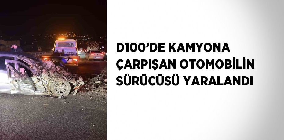 D100’DE KAMYONA ÇARPIŞAN OTOMOBİLİN SÜRÜCÜSÜ YARALANDI