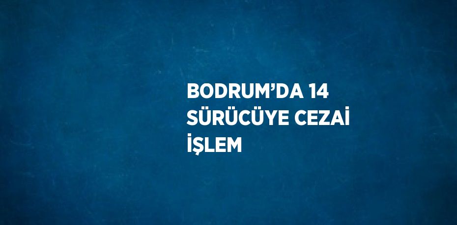 BODRUM’DA 14 SÜRÜCÜYE CEZAİ İŞLEM