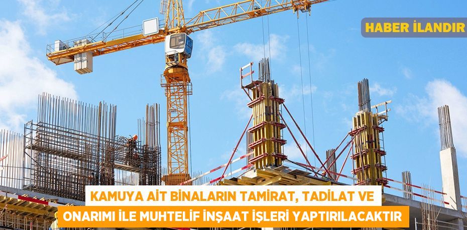 Kamuya ait binaların tamirat, tadilat ve onarımı ile muhtelif inşaat işleri yaptırılacaktır