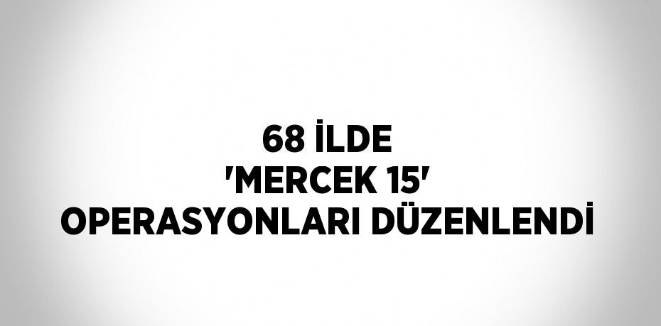 68 İLDE 'MERCEK 15' OPERASYONLARI DÜZENLENDİ