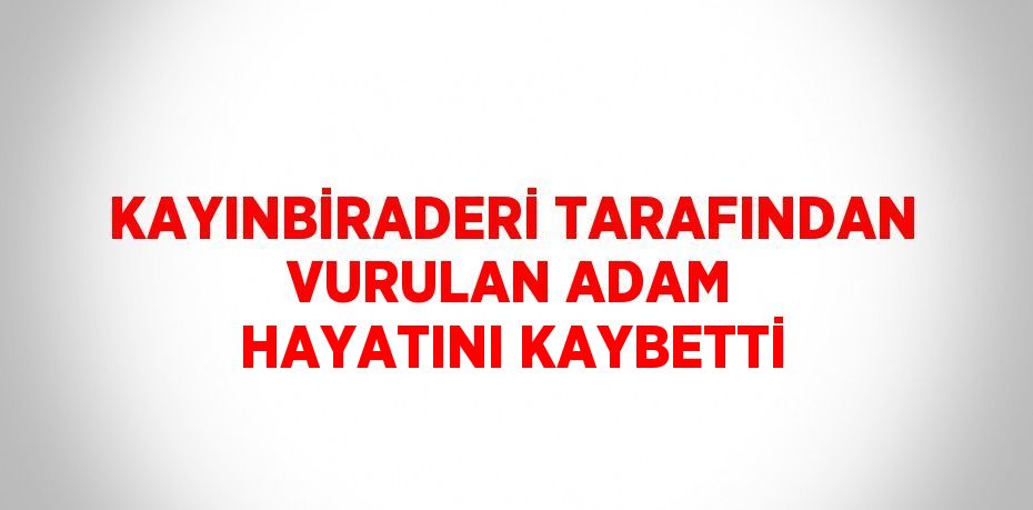 KAYINBİRADERİ TARAFINDAN VURULAN ADAM HAYATINI KAYBETTİ