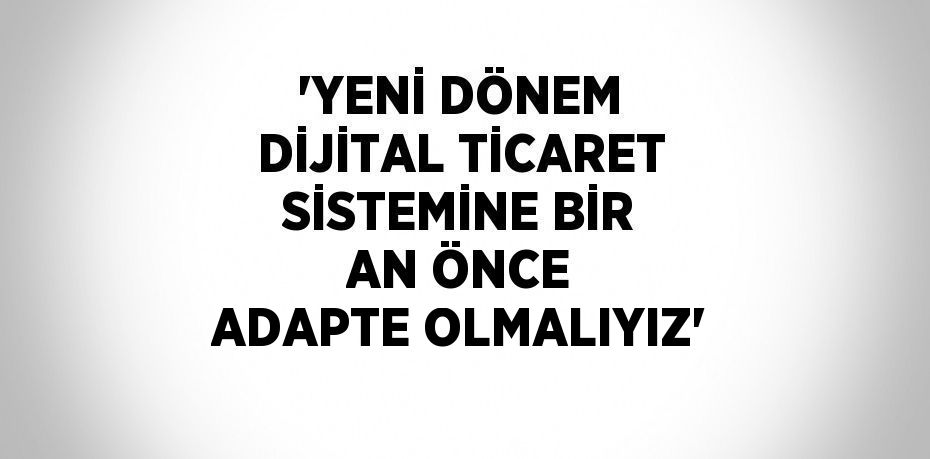 'YENİ DÖNEM DİJİTAL TİCARET SİSTEMİNE BİR AN ÖNCE ADAPTE OLMALIYIZ'