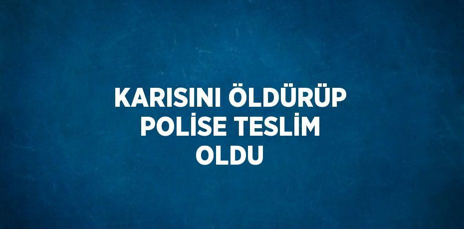 KARISINI ÖLDÜRÜP POLİSE TESLİM OLDU