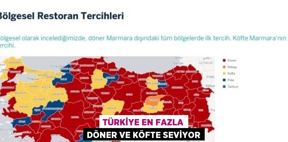 TÜRKİYE EN FAZLA DÖNER VE KÖFTE SEVİYOR