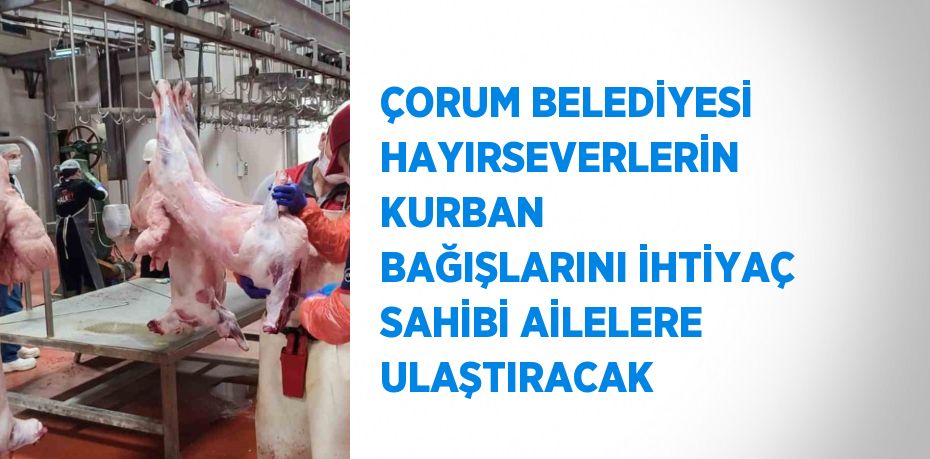 ÇORUM BELEDİYESİ HAYIRSEVERLERİN KURBAN BAĞIŞLARINI İHTİYAÇ SAHİBİ AİLELERE ULAŞTIRACAK
