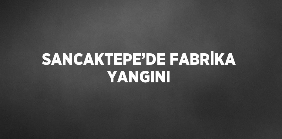 SANCAKTEPE’DE FABRİKA YANGINI