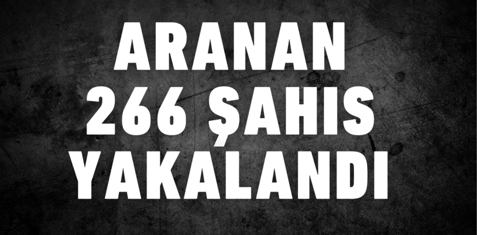 ARANAN 266 ŞAHIS YAKALANDI