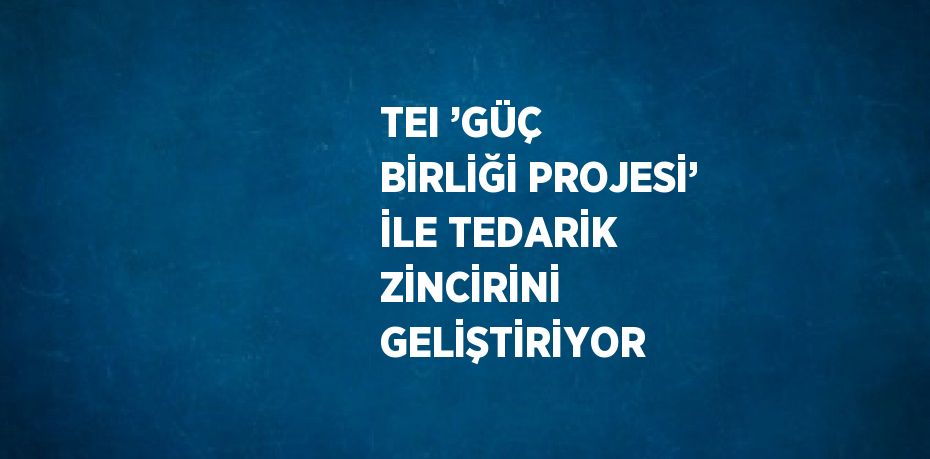 TEI ’GÜÇ BİRLİĞİ PROJESİ’ İLE TEDARİK ZİNCİRİNİ GELİŞTİRİYOR