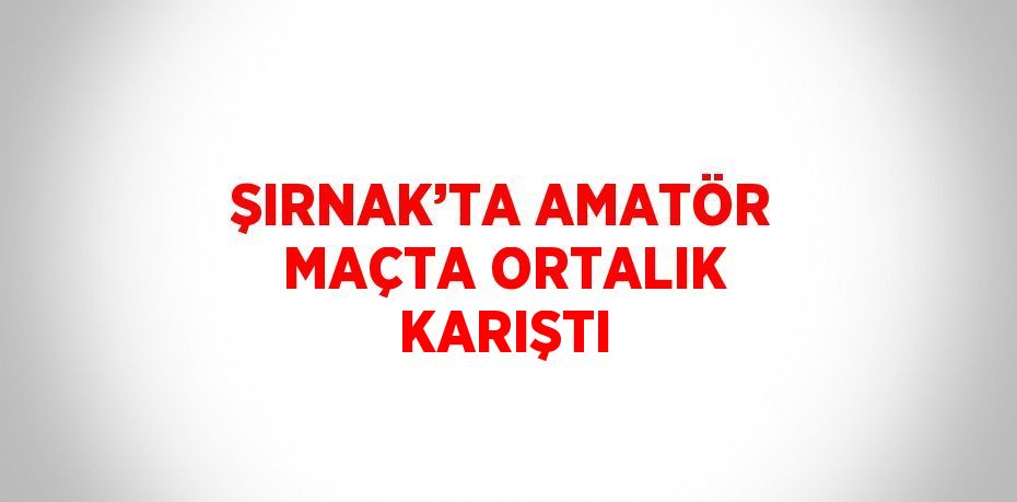 ŞIRNAK’TA AMATÖR MAÇTA ORTALIK KARIŞTI