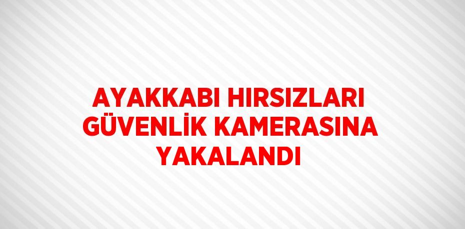 AYAKKABI HIRSIZLARI GÜVENLİK KAMERASINA YAKALANDI