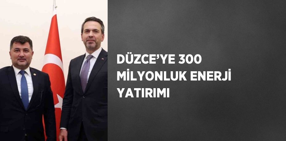 DÜZCE’YE 300 MİLYONLUK ENERJİ YATIRIMI