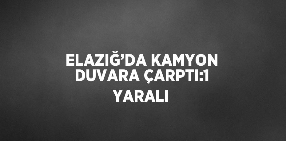 ELAZIĞ’DA KAMYON DUVARA ÇARPTI:1 YARALI