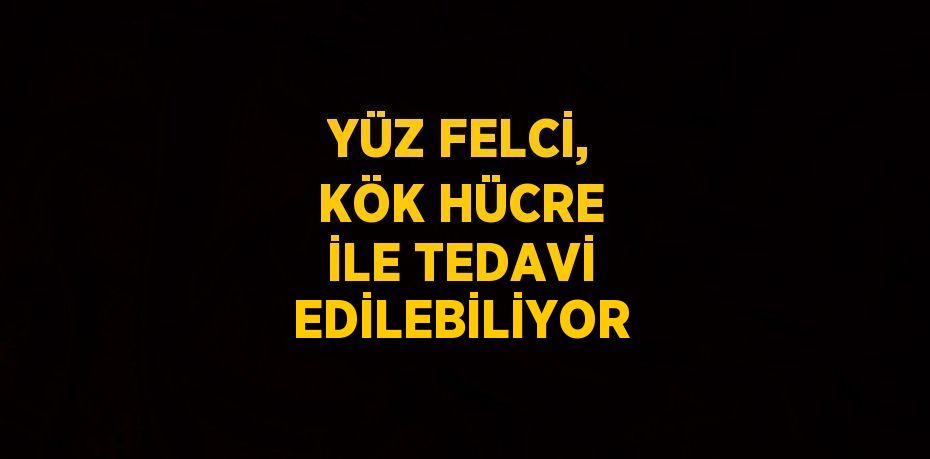 YÜZ FELCİ, KÖK HÜCRE İLE TEDAVİ EDİLEBİLİYOR