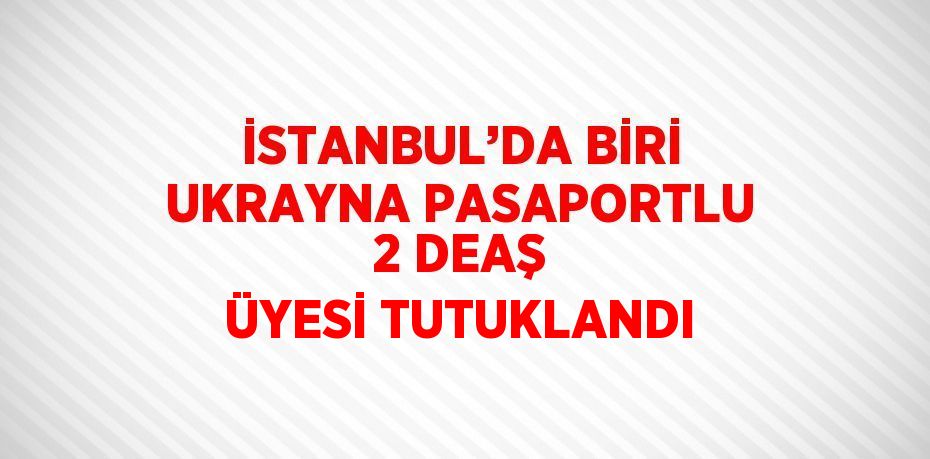 İSTANBUL’DA BİRİ UKRAYNA PASAPORTLU 2 DEAŞ ÜYESİ TUTUKLANDI