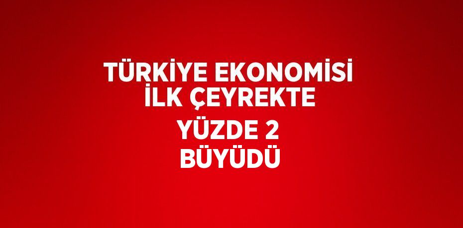 TÜRKİYE EKONOMİSİ İLK ÇEYREKTE YÜZDE 2 BÜYÜDÜ