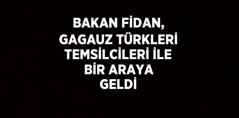 BAKAN FİDAN, GAGAUZ TÜRKLERİ TEMSİLCİLERİ İLE BİR ARAYA GELDİ