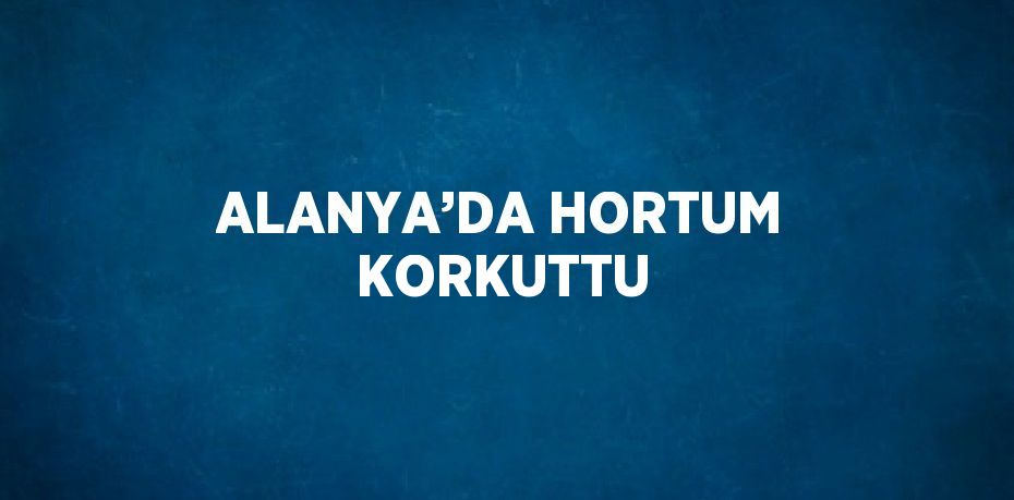 ALANYA’DA HORTUM KORKUTTU