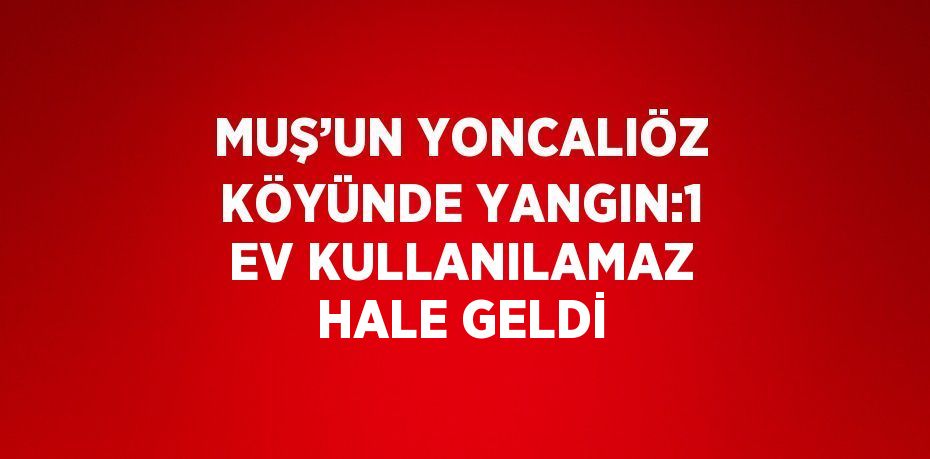 MUŞ’UN YONCALIÖZ KÖYÜNDE YANGIN:1 EV KULLANILAMAZ HALE GELDİ