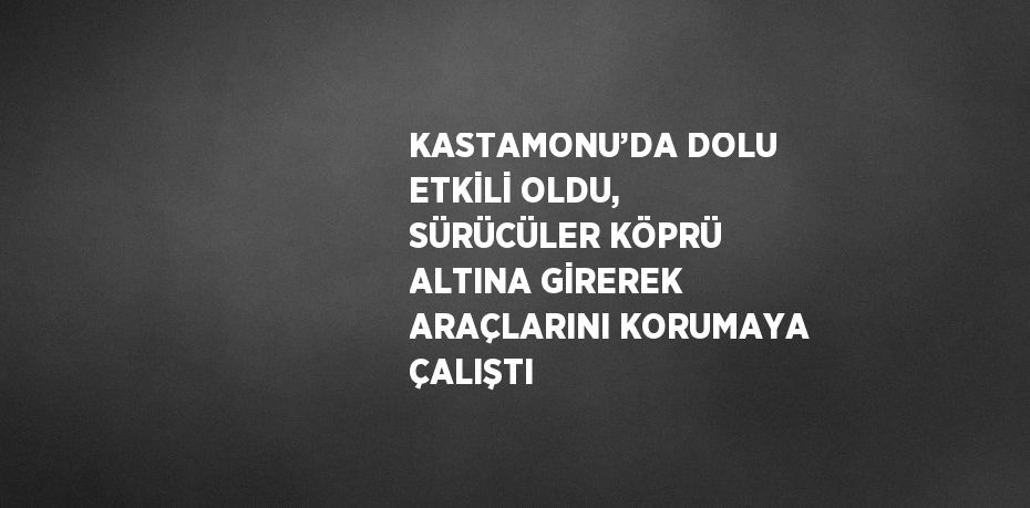 KASTAMONU’DA DOLU ETKİLİ OLDU, SÜRÜCÜLER KÖPRÜ ALTINA GİREREK ARAÇLARINI KORUMAYA ÇALIŞTI