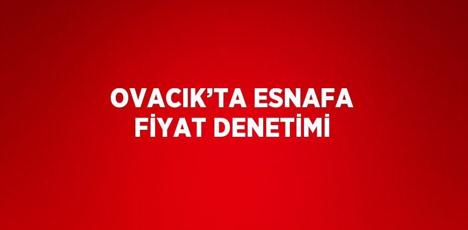 OVACIK’TA ESNAFA FİYAT DENETİMİ