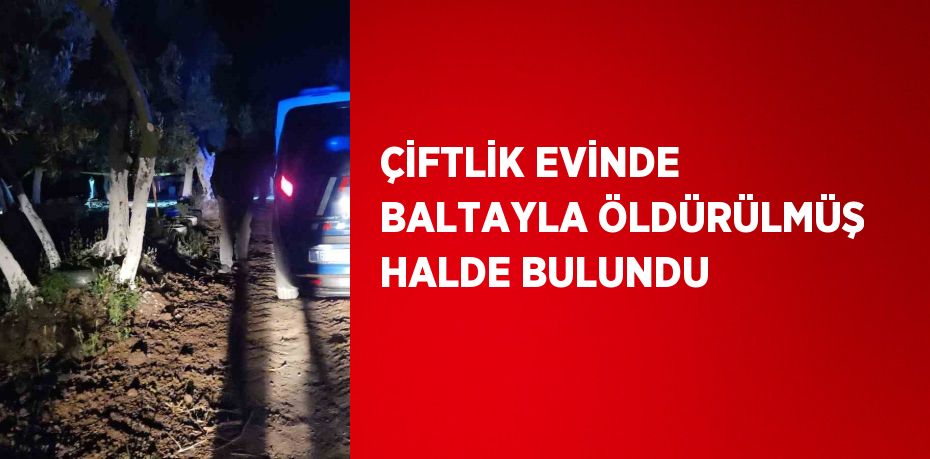 ÇİFTLİK EVİNDE BALTAYLA ÖLDÜRÜLMÜŞ HALDE BULUNDU