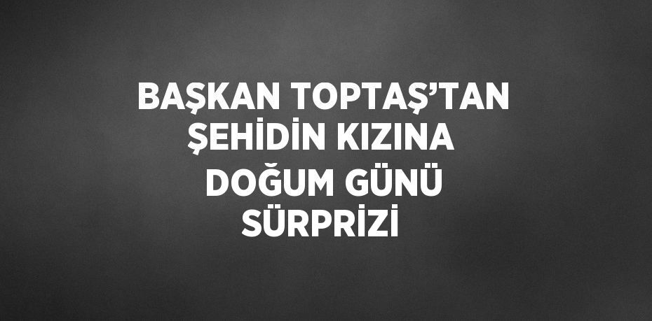 BAŞKAN TOPTAŞ’TAN ŞEHİDİN KIZINA DOĞUM GÜNÜ SÜRPRİZİ