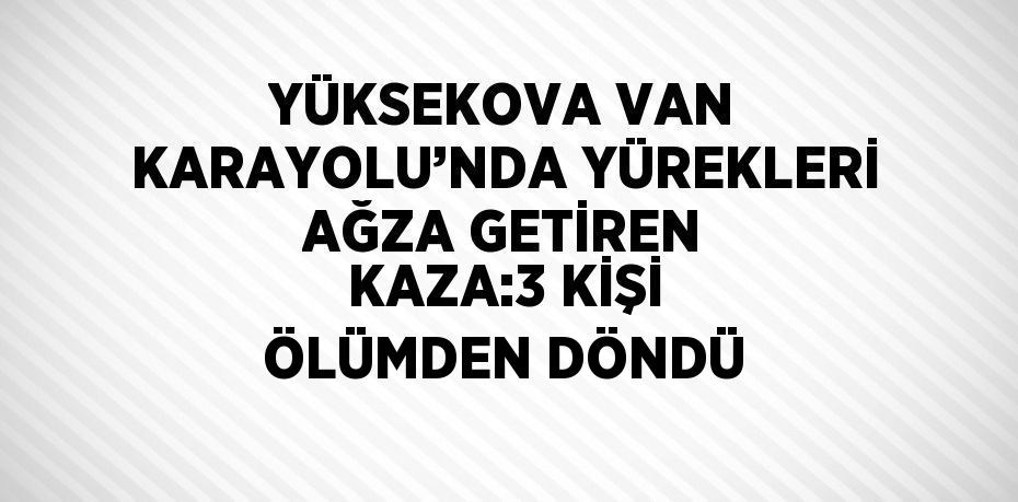 YÜKSEKOVA VAN KARAYOLU’NDA YÜREKLERİ AĞZA GETİREN KAZA:3 KİŞİ ÖLÜMDEN DÖNDÜ