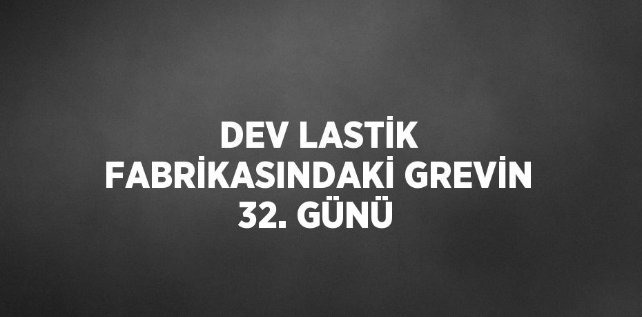 DEV LASTİK FABRİKASINDAKİ GREVİN 32. GÜNÜ