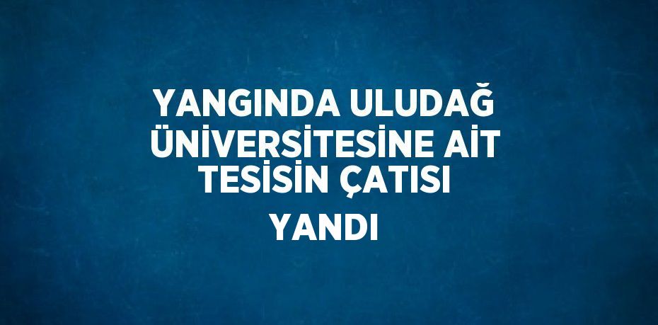 YANGINDA ULUDAĞ ÜNİVERSİTESİNE AİT TESİSİN ÇATISI YANDI