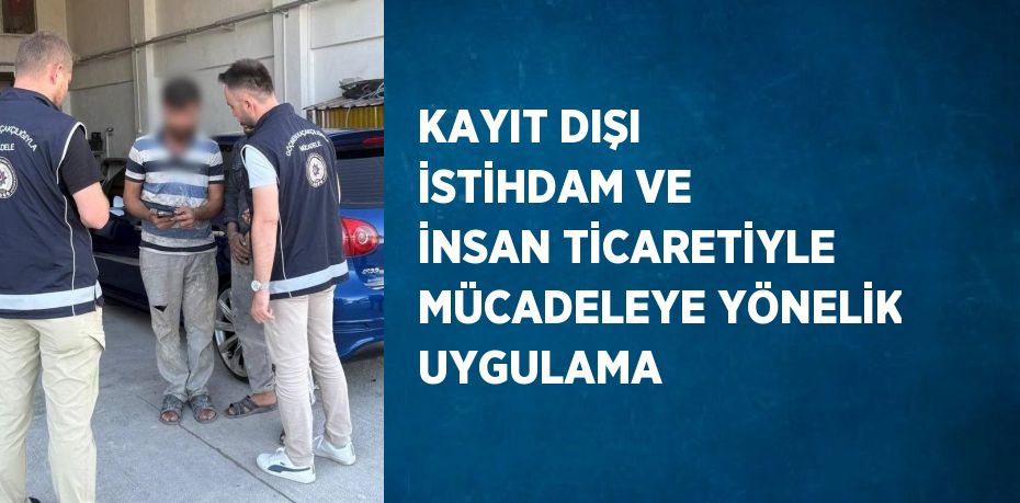 KAYIT DIŞI İSTİHDAM VE İNSAN TİCARETİYLE MÜCADELEYE YÖNELİK UYGULAMA
